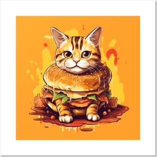 Burger Cat Posters and Art